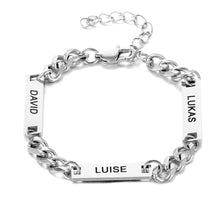 Lade das Bild in den Galerie-Viewer, Armband mit Namensanhängern Bracelet Loanya Silber 16 - 20 cm