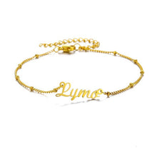Lade das Bild in den Galerie-Viewer, Fußkettchen mit Gravur jouelei Gold