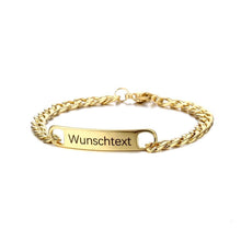 Lade das Bild in den Galerie-Viewer, Graviertes Pärchen-Armband jouelei Gold Mann