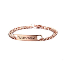 Lade das Bild in den Galerie-Viewer, Graviertes Pärchen-Armband jouelei Roségold Mann