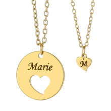 Lade das Bild in den Galerie-Viewer, Halsketten Set mit Herz Design jouelei 40 cm