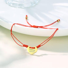 Lade das Bild in den Galerie-Viewer, Herzarmband mit Gravur jouelei Gold Rot