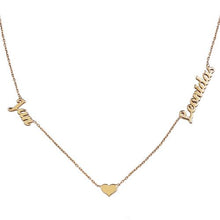 Lade das Bild in den Galerie-Viewer, Herzkette mit zwei Namen jouelei Gold 40 cm