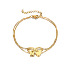 Lade das Bild in den Galerie-Viewer, Infinity Fußkettchen mit Initiale jouelei