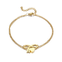 Lade das Bild in den Galerie-Viewer, Infinity Fußkettchen mit Initiale jouelei Gold A