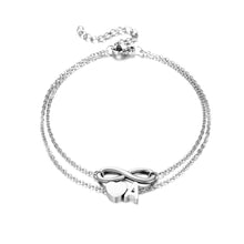 Lade das Bild in den Galerie-Viewer, Infinity Fußkettchen mit Initiale jouelei Silber A