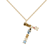 Lade das Bild in den Galerie-Viewer, JOUELEI Buchstaben Kette jouelei Gold T