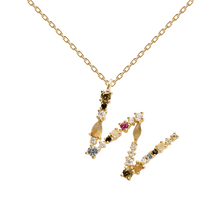 Lade das Bild in den Galerie-Viewer, JOUELEI Buchstaben Kette jouelei Gold W