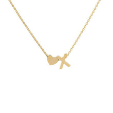 Lade das Bild in den Galerie-Viewer, JOUELEI Herz und Buchstabe jouelei Gold X