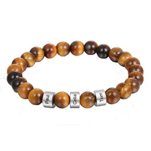 Lade das Bild in den Galerie-Viewer, Lavagestein Armband jouelei Tigerauge 19 cm