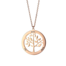 Lade das Bild in den Galerie-Viewer, Lebensbaum Halskette mit Gravur jouelei Roségold 40 cm