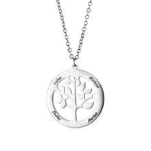 Lade das Bild in den Galerie-Viewer, Lebensbaum Halskette mit Gravur jouelei Silber 40 cm