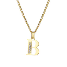 Lade das Bild in den Galerie-Viewer, LOANYA Buchstaben Kette mit Zirkoniasteinen Necklaces jouelei B 35