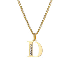 Lade das Bild in den Galerie-Viewer, LOANYA Buchstaben Kette mit Zirkoniasteinen Necklaces jouelei D 35