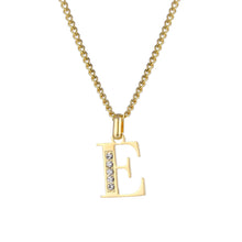 Lade das Bild in den Galerie-Viewer, LOANYA Buchstaben Kette mit Zirkoniasteinen Necklaces jouelei E 35