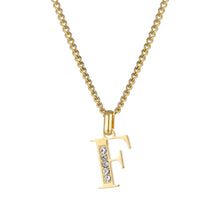 Lade das Bild in den Galerie-Viewer, LOANYA Buchstaben Kette mit Zirkoniasteinen Necklaces jouelei F 35