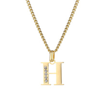 Lade das Bild in den Galerie-Viewer, LOANYA Buchstaben Kette mit Zirkoniasteinen Necklaces jouelei H 35