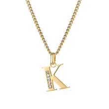 Lade das Bild in den Galerie-Viewer, LOANYA Buchstaben Kette mit Zirkoniasteinen Necklaces jouelei K 35