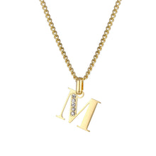 Lade das Bild in den Galerie-Viewer, LOANYA Buchstaben Kette mit Zirkoniasteinen Necklaces jouelei M 35