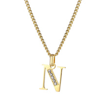 Lade das Bild in den Galerie-Viewer, LOANYA Buchstaben Kette mit Zirkoniasteinen Necklaces jouelei N 35