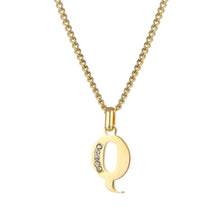 Lade das Bild in den Galerie-Viewer, LOANYA Buchstaben Kette mit Zirkoniasteinen Necklaces jouelei Q 35