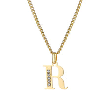 Lade das Bild in den Galerie-Viewer, LOANYA Buchstaben Kette mit Zirkoniasteinen Necklaces jouelei R 35