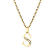 Lade das Bild in den Galerie-Viewer, LOANYA Buchstaben Kette mit Zirkoniasteinen Necklaces jouelei S 35