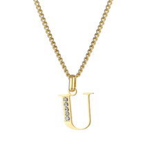 Lade das Bild in den Galerie-Viewer, LOANYA Buchstaben Kette mit Zirkoniasteinen Necklaces jouelei U 35