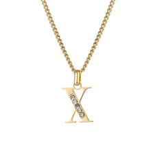 Lade das Bild in den Galerie-Viewer, LOANYA Buchstaben Kette mit Zirkoniasteinen Necklaces jouelei X 35