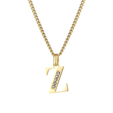 Lade das Bild in den Galerie-Viewer, LOANYA Buchstaben Kette mit Zirkoniasteinen Necklaces jouelei Z 35