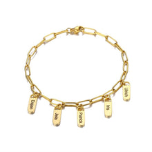 Lade das Bild in den Galerie-Viewer, LOANYA Gliederarmband mit personalisierten Anhängern Bracelets Loanya Gold 17 cm