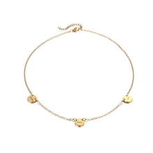Lade das Bild in den Galerie-Viewer, LOANYA Halskette mit drei personalisierten Coins Loanya Gold 40 cm