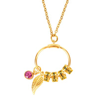 Lade das Bild in den Galerie-Viewer, LOANYA Kreisanhänger-Kette mit personalisierten Namenskreisen jouelei Gold 45 cm Lila