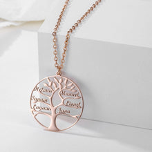 Lade das Bild in den Galerie-Viewer, LOANYA Lebensbaum Kette mit Gravur Loanya Roségold 40 cm