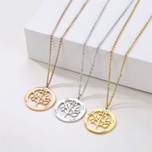 Lade das Bild in den Galerie-Viewer, LOANYA personalisierte Halskette mit rundem Lebensbaum-Anhänger Loanya