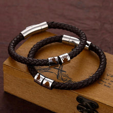 Lade das Bild in den Galerie-Viewer, LOANYA personalisiertes Lederarmband mit Abdrücken jouelei