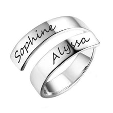 Lade das Bild in den Galerie-Viewer, Ring mit zwei Namen jouelei Silber