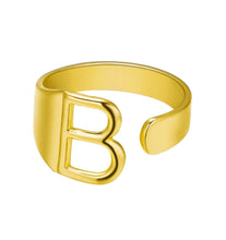 Lade das Bild in den Galerie-Viewer, Unique Buchstaben Ring jouelei Gold B