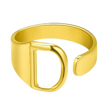 Lade das Bild in den Galerie-Viewer, Unique Buchstaben Ring jouelei Gold D
