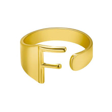 Lade das Bild in den Galerie-Viewer, Unique Buchstaben Ring jouelei Gold F