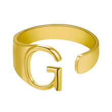 Lade das Bild in den Galerie-Viewer, Unique Buchstaben Ring jouelei Gold G