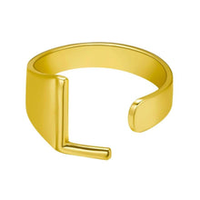 Lade das Bild in den Galerie-Viewer, Unique Buchstaben Ring jouelei Gold L