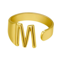 Lade das Bild in den Galerie-Viewer, Unique Buchstaben Ring jouelei Gold M