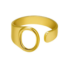 Lade das Bild in den Galerie-Viewer, Unique Buchstaben Ring jouelei Gold O