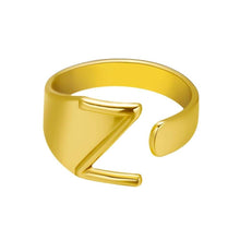 Lade das Bild in den Galerie-Viewer, Unique Buchstaben Ring jouelei Gold Z