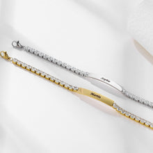 Lade das Bild in den Galerie-Viewer, Zirkonia Armband mit Gravur Loanya
