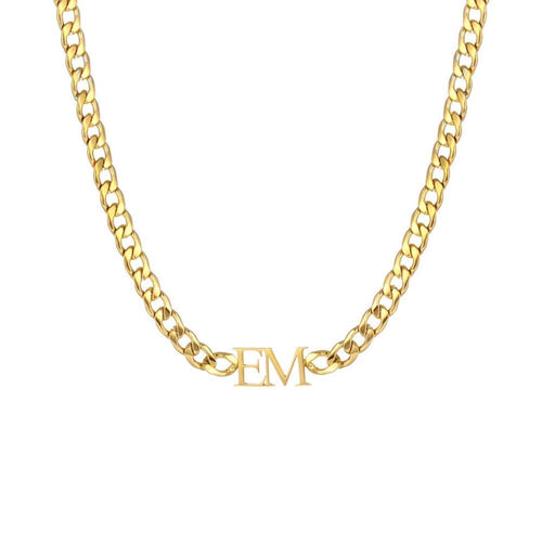 Halskette mit zwei Initialen Necklaces jouelei Gold 