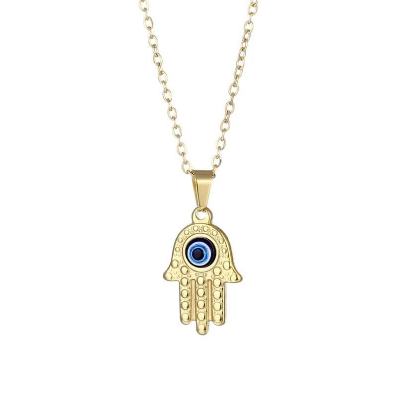 Personalisierte Fatima Hand Halskette Necklaces jouelei Gold 40 cm 
