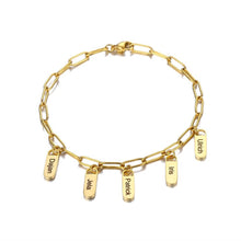Lade das Bild in den Galerie-Viewer, LOANYA Gliederarmband mit personalisierten Anhängern Bracelets Loanya Gold 17 cm 
