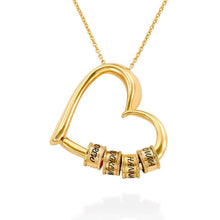 Lade das Bild in den Galerie-Viewer, LOANYA Herz Halskette mit personalisierten Beads Loanya Gold 40 - 45 cm 
